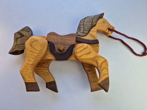 Wooden horse music box - wooden,