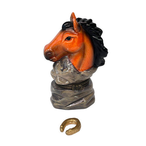 Hand painted horse head hinged - hand,