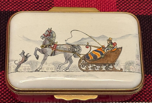 Halcyon enamel trinket box - enamel,