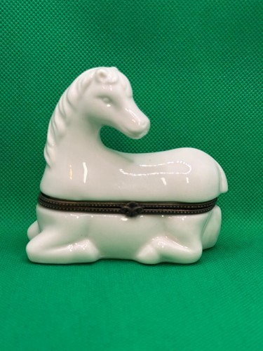 Porcelain horse trinket box - trinket,