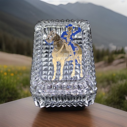 Vintage glass cowboy trinket - vintage,