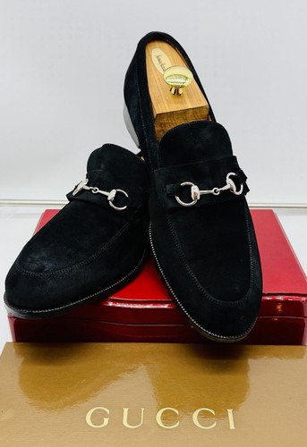 Gucci mens black suede - suede, loafers