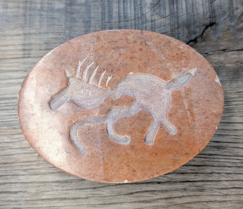 Vintage soapstone oval - soapstone, trinket