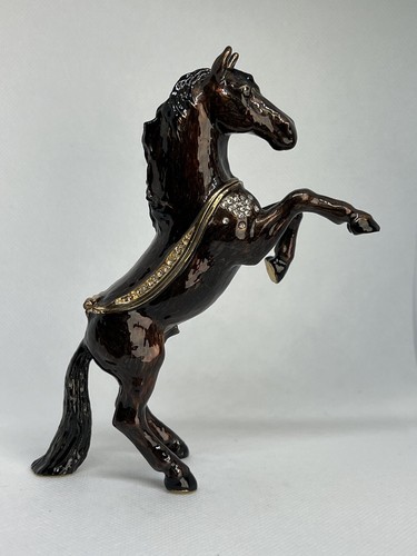 Jeweled rearing horse trinket - jeweled,