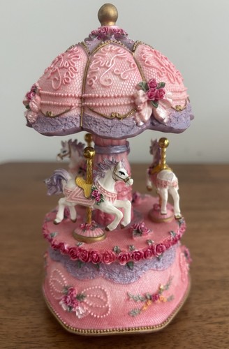 Vintage pink carousel - carousel, horse