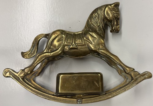 Brass rocking horse wind up - horse,